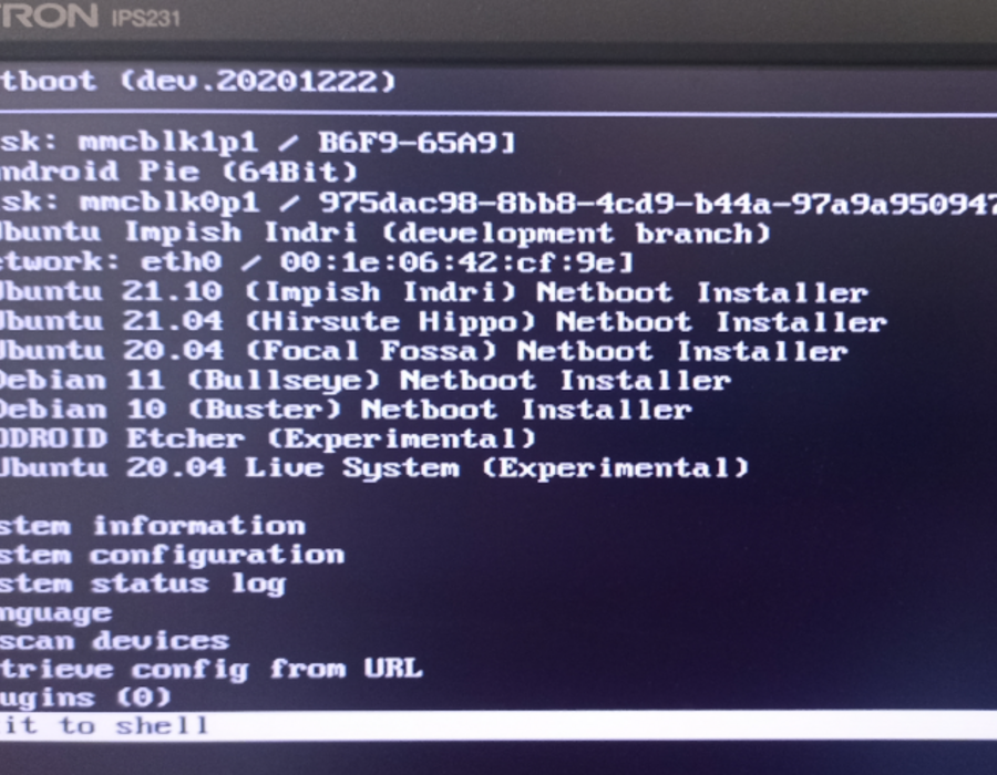 odroid_petitboot_main_menu.png